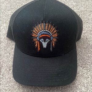 Greyson Black and Orange Wolf Snapback Hat